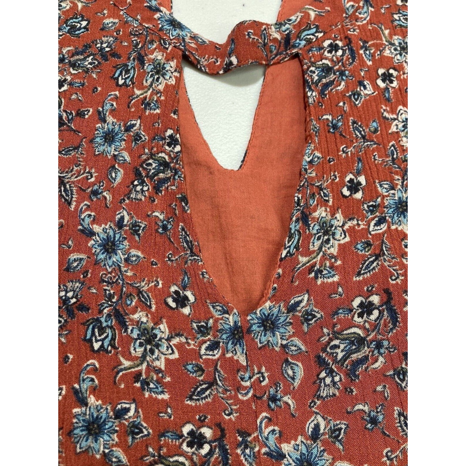 Nectar Clothing Red Floral Long Sleeve Midi Dress Size Small Euc — image 5 of 8